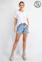 Load image into Gallery viewer, PLUS SIZE V NECK SHORT SLEEVE TOP BY RAE MODE
