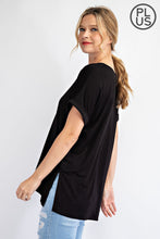 Load image into Gallery viewer, PLUS SIZE V NECK SHORT SLEEVE TOP BY RAE MODE