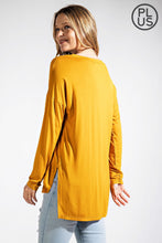 Load image into Gallery viewer, PLUS SIZE BASIC LONG SLEEVE TOP WITH POCKET BY RAE MODE
