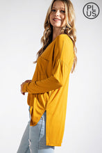 Load image into Gallery viewer, PLUS SIZE BASIC LONG SLEEVE TOP WITH POCKET BY RAE MODE