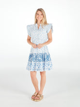 Load image into Gallery viewer, Simply Southern Blue Daisy Ruffle Sleeve Top
