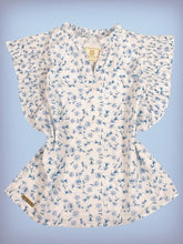 Load image into Gallery viewer, Simply Southern Blue Daisy Ruffle Sleeve Top