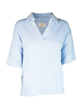 Load image into Gallery viewer, Simply Southern Knit Collar Tee--Ice (Light Blue)