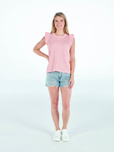 Load image into Gallery viewer, Simply Southern Knit Ruffle Cap Sleeve Top