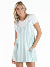 Load image into Gallery viewer, Simply Southern Tara-Romper Dress--Robin's Egg Stripe