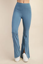 Load image into Gallery viewer, BUTTER HIGH WAIST FULL LENGTH FLARED LEGGINGS WITH FRONT SLIT BY RAE MODE