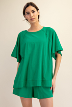 Load image into Gallery viewer, Rae Mode Slub Knit Short Sleeve Top--Kelly Green