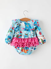Load image into Gallery viewer, Christmas Baby Girls Bow Romper with Ruffle Detail