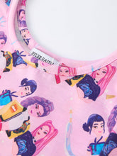 Load image into Gallery viewer, K POP Huntr/X -Pink Characters Print Short Sleeve Girls Dress