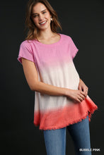 Load image into Gallery viewer, Umgee Dip Dye Bubble Pink Short Sleeve Tunic