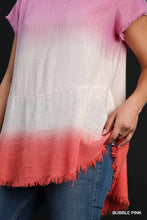 Load image into Gallery viewer, Umgee Dip Dye Bubble Pink Short Sleeve Tunic