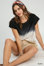 Load image into Gallery viewer, Umgee-Linen Blend Dip Dye Black/Gold Tunic Top