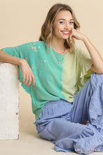 Load image into Gallery viewer, Umgee--Linen Blend Bleach Dip Dye-Frayed Hem Top