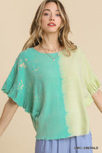 Load image into Gallery viewer, Umgee--Linen Blend Bleach Dip Dye-Frayed Hem Top