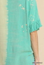 Load image into Gallery viewer, Umgee--Linen Blend Bleach Dip Dye-Frayed Hem Top