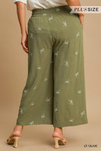 Load image into Gallery viewer, Umgee Embroidered Bow Linen Pull-On Pants-Lt. Olive