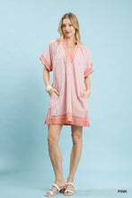 Load image into Gallery viewer, Umgee Mixed Stripe Mini Dress--Pink