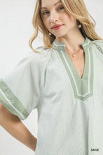 Load image into Gallery viewer, Umgee Mixed Stripe Mini Dress--Sage
