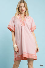 Load image into Gallery viewer, Umgee Mixed Stripe Mini Dress--Pink