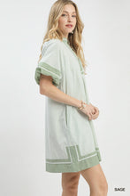 Load image into Gallery viewer, Umgee Mixed Stripe Mini Dress--Sage