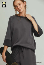 Load image into Gallery viewer, UMGEE Cloud Knit Modal Crewneck Top--Charcoal