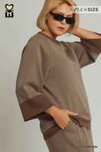 Load image into Gallery viewer, UMGEE Cloud Knit Modal Crewneck Top--Coco Brown--Regular an Plus Sizes