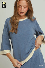 Load image into Gallery viewer, Umgee Dream Plush 3/4 Sleeve Top--Denim Blue