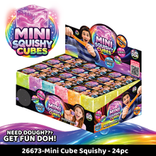 Load image into Gallery viewer, Fun Doh MINI Squishy Cube 2 Pack VIRAL Variety - 24/Display