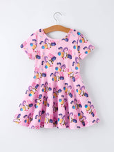 Load image into Gallery viewer, K POP Huntr/X -Pink Characters Print Short Sleeve Girls Dress