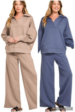 Load image into Gallery viewer, Scuba Collared Pullover & Pants Set