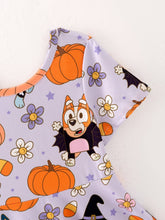 Load image into Gallery viewer, Fall Cartoon Girls Pumpkin Print Milk Silk Dress