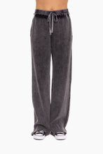 Load image into Gallery viewer, Mono B--Distressed Mineral-Washed Pants--Black