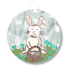 Load image into Gallery viewer, Bunny with Basket - Door Hanger