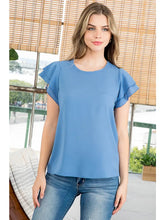 Load image into Gallery viewer, PLUS Size Layered Ruffle Sleeve Round Neck