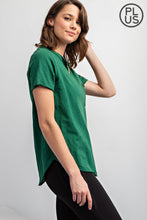 Load image into Gallery viewer, PLUS SIZE COTTON SLUB SHORT SLEEVE OVERSIZED TOP BY RAE MODE