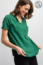 Load image into Gallery viewer, PLUS SIZE COTTON SLUB SHORT SLEEVE OVERSIZED TOP BY RAE MODE