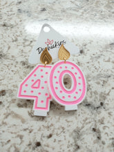Load image into Gallery viewer, Milestone Birthday--2" Traditional Candle Acrylics -Birthday Earrings