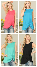 Load image into Gallery viewer, SOLID Sleeveless Front Twist Top