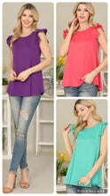 Load image into Gallery viewer, SOLID Ruffle Sleeve Top