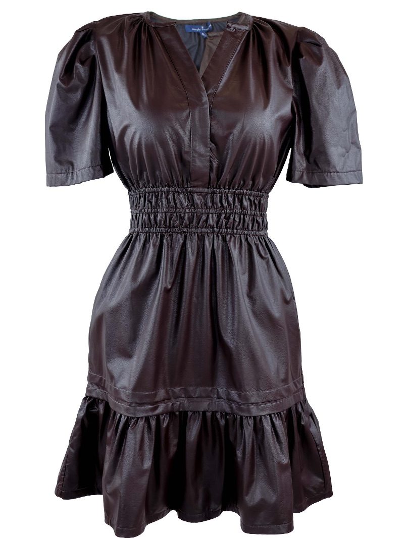 Simply Southern PU Leather Dress--Black Lilly Abigails Boutique Simply Southern PU Leather Dress--Black Lilly Abigails Boutique