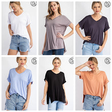 Load image into Gallery viewer, PLUS SIZE V NECK SHORT SLEEVE TOP BY RAE MODE