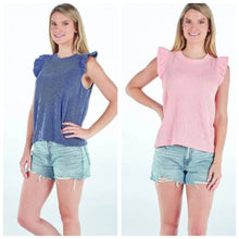 Load image into Gallery viewer, Simply Southern Knit Ruffle Cap Sleeve Top