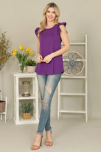 Load image into Gallery viewer, SOLID Ruffle Sleeve Top