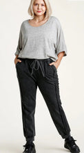 Load image into Gallery viewer, Umgee  Mineral Washed French Terry Cuffed Ribbed Jogger Pants