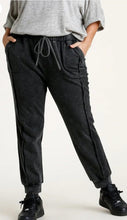 Load image into Gallery viewer, Umgee  Mineral Washed French Terry Cuffed Ribbed Jogger Pants