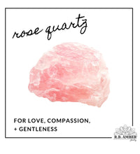 Load image into Gallery viewer, Kids | Rose Quartz + Raw Cognac Amber Bracelet - 5-6inch