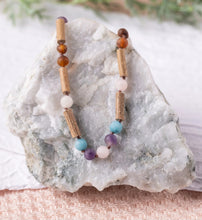 Load image into Gallery viewer, Kids | Mermaid Mix + Raw Cognac Amber Hazelwood Necklace - 10-11inch