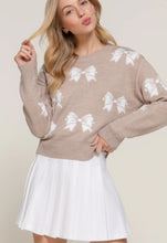 Load image into Gallery viewer, Beige Bow Sweater