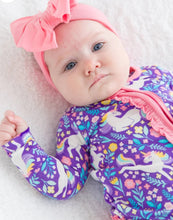 Load image into Gallery viewer, Unicorn Meadow Bamboo Footed Ruffle Pajama