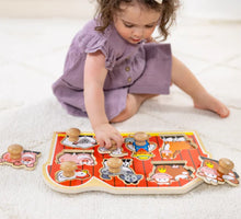 Load image into Gallery viewer, The Melissa & Doug Deluxe Jumbo Knob Puzzle - 8 piece